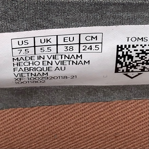 Tom’s Gray Sunset Canvas Slip On Shoes Size 7.5 - Picture 9 of 9